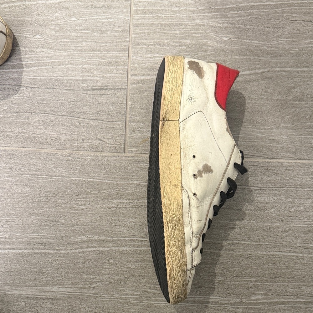 Golden Goose White and Navy Men's Sneakers - Picture 3 of 5